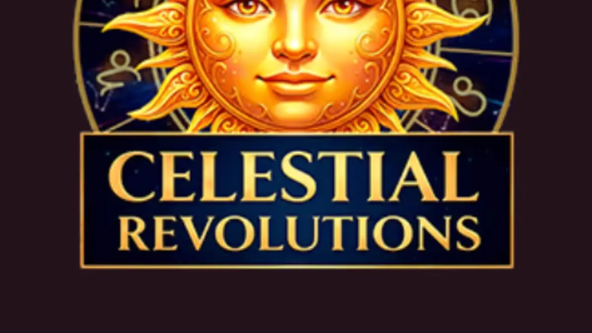 Tampilan visual slot Celestial Revolutions dengan tema zodiak dan kosmik